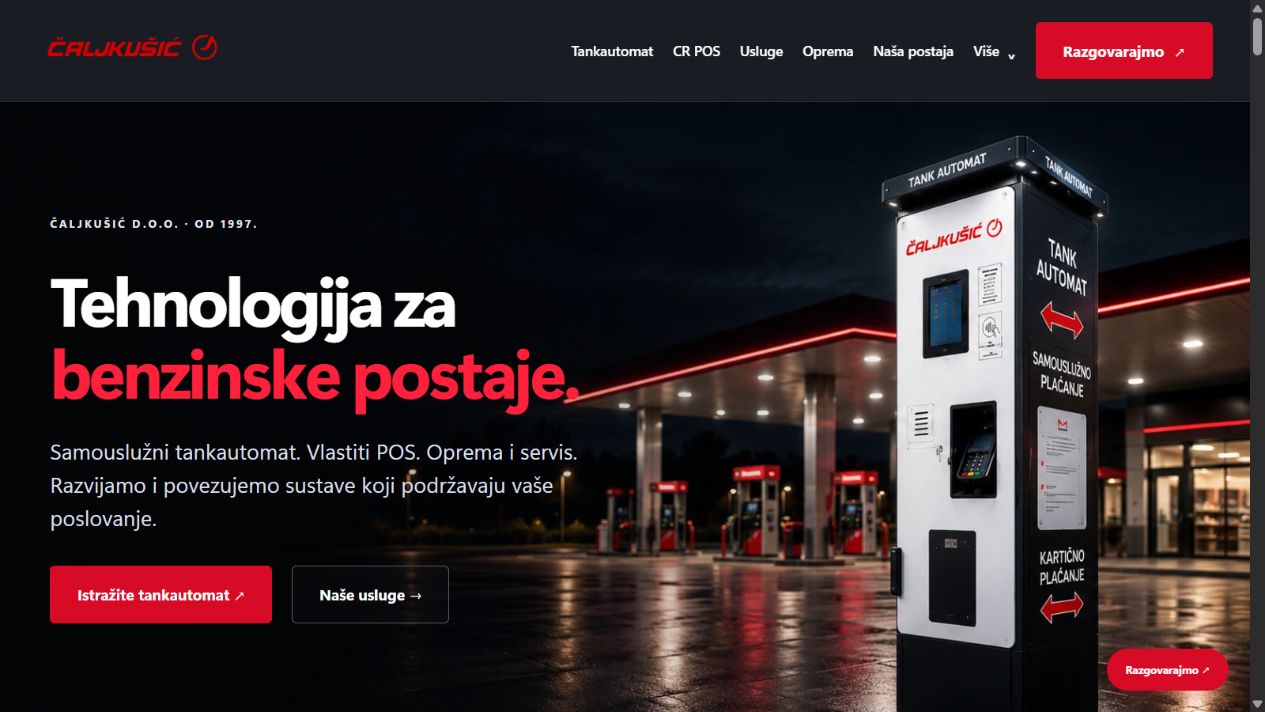 Snimka početne stranice projekta Čaljkušić